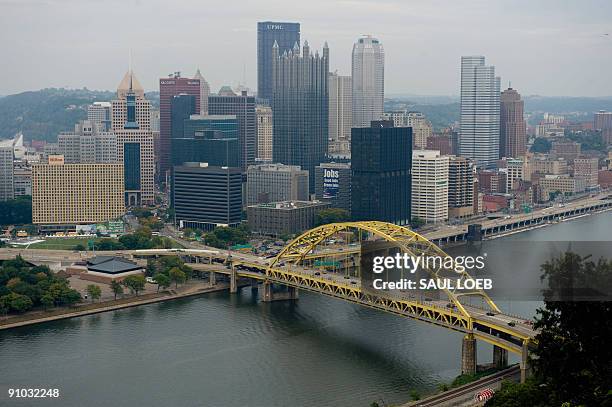 View of downtown Pittsburgh, Pennsylvania, on September 22 as the city prepares for the G20 summit of world economic leaders being held September...