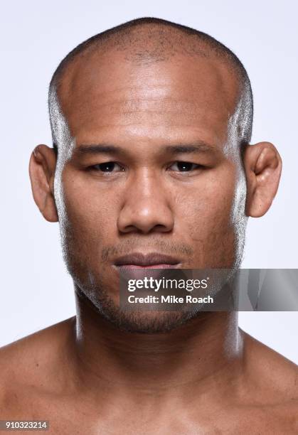 Ronaldo 'Jacare' Souza of Brazil poses for a portrait during a UFC photo session on January 24, 2018 in Charlotte, North Carolina.