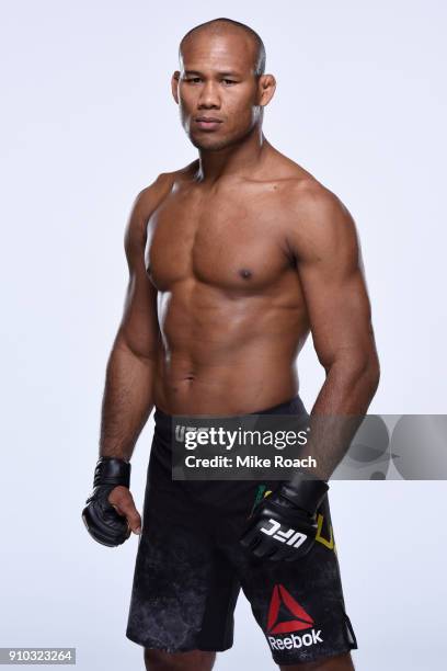 Ronaldo 'Jacare' Souza of Brazil poses for a portrait during a UFC photo session on January 24, 2018 in Charlotte, North Carolina.