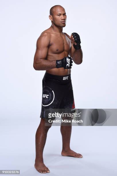 Ronaldo 'Jacare' Souza of Brazil poses for a portrait during a UFC photo session on January 24, 2018 in Charlotte, North Carolina.