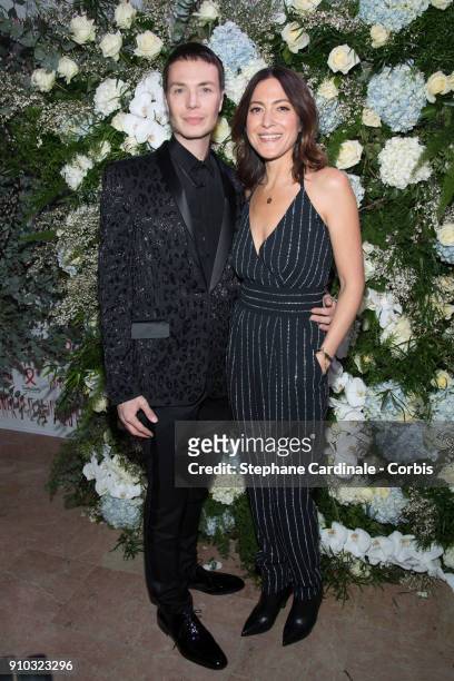 Maxime Simoens and Keren Ann attend the 16th Sidaction as part of Paris Fashion Week on January 25, 2018 in Paris, France.