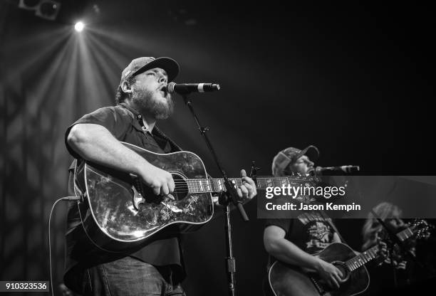 Musician Luke Combs performs at Ryman Auditorium on January 22, 2018 in Nashville, Tennessee.