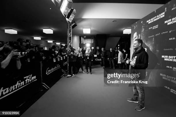 Moritz Bleibtreu attends the 'Nur Gott kann mich richten' Screening at Cubix Alexanderplatz on January 25, 2018 in Berlin, Germany.