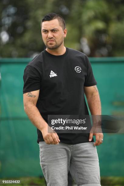 Shannon McIlroy plays a bowl during the New Zealand Commonwealth Games Bowls Squad Announcement at the Mt Eden Bowling Club on January 26, 2018 in...