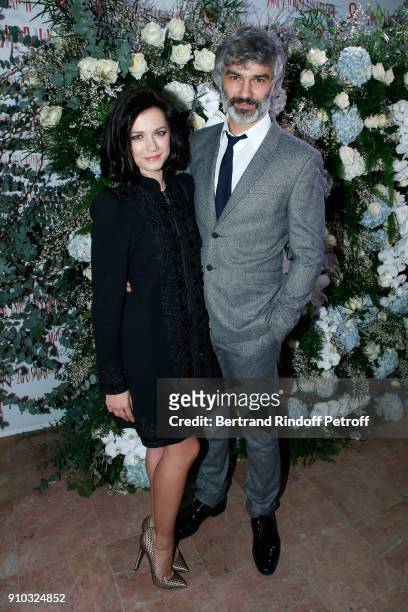 Francois Vincentelli and his wife Alice Dufour attend the 16th Sidaction as part of Paris Fashion Week on January 25, 2018 in Paris, France.
