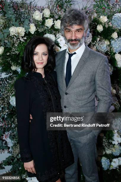 Francois Vincentelli and his wife Alice Dufour attend the 16th Sidaction as part of Paris Fashion Week on January 25, 2018 in Paris, France.