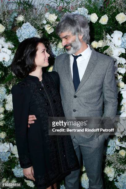 Francois Vincentelli and his wife Alice Dufour attend the 16th Sidaction as part of Paris Fashion Week on January 25, 2018 in Paris, France.
