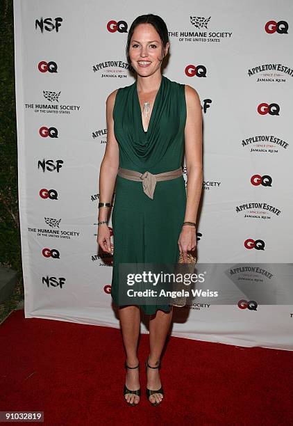 Actress Jorja Fox arrives to NSF & GQ Magazine's Stop Puppy Mills Humane Society Benefit at a private estate on September 22, 2009 in Los Angeles,...