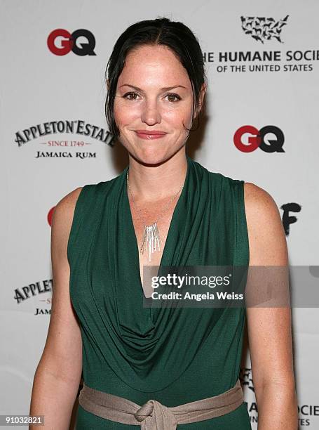 Actress Jorja Fox arrives to NSF & GQ Magazine's Stop Puppy Mills Humane Society Benefit at a private estate on September 22, 2009 in Los Angeles,...