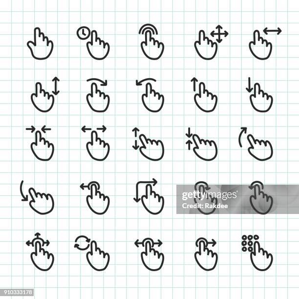 gesture icon - hand drawn series - smart card stock illustrations