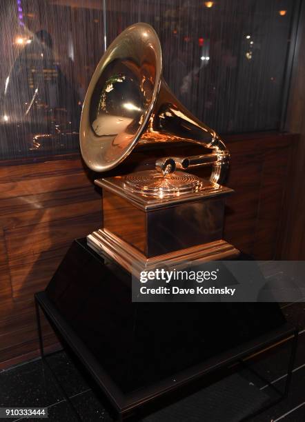 Grammy Award model displayed at the Producers and Engineers Wing 11th Annual GRAMMY Week Event Honoring Swizz Beatz And Alicia Keys at The Rainbow...