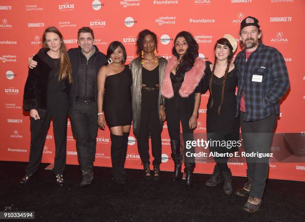 Musician Maggie Clifford, director Eugene Jarecki, musicians Dorothy Cuyler, Carla Cuylear, Natasha Cuylear, Kat Wright and producer Ethan Hawke...