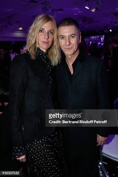 Sandrine Kiberlain and Etienne Daho attend the 16th Sidaction as part of Paris Fashion Week on January 25, 2018 in Paris, France.