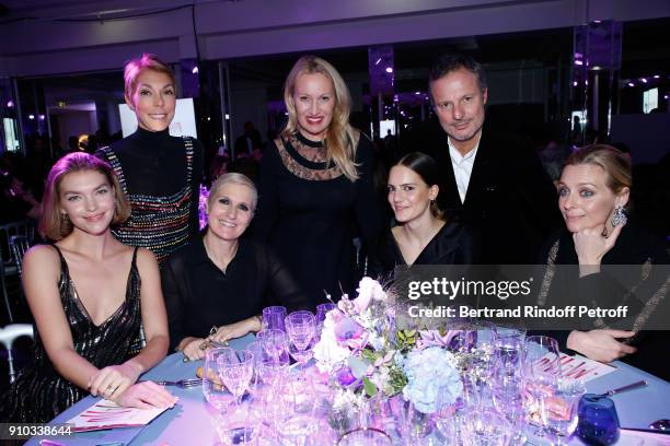 Dior Table : Arizona Muse, Mathilde Favier, Maria Grazia Chiuri, Diana Widmaier Picasso, guest, Olivier Bialobos and Melanie Laurent attend the 16th...