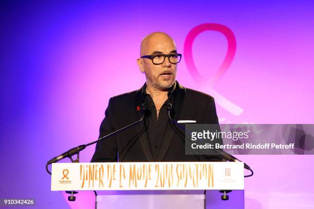 Pascal Obispo presents the 16th Sidaction as part of Paris Fashion Week on January 25, 2018 in Paris, France.