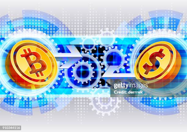 global finance bitcoin - data mining cryptocurrency stock illustrations