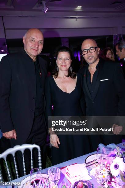 Executive Chairman of the Federation of Haute Couture and Fashion, Pascal Morand, French Health Minister Agnes Buzyn and Pascal Obispo attend the...