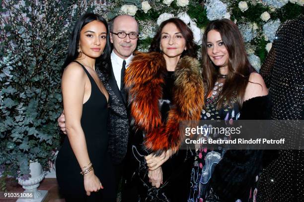 Of Sonia Rykiel, Jean-Marc Loubier, Nathalie Rykiel and Hedieh Loubier attend the 16th Sidaction as part of Paris Fashion Week on January 25, 2018 in...