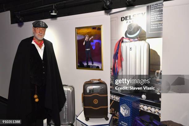 Mick Fleetwood with Delsey suitcases at the gifting lounge at the 60th Annual GRAMMY Awards MusiCares Person Of The Year at Radio City Music Hall on...