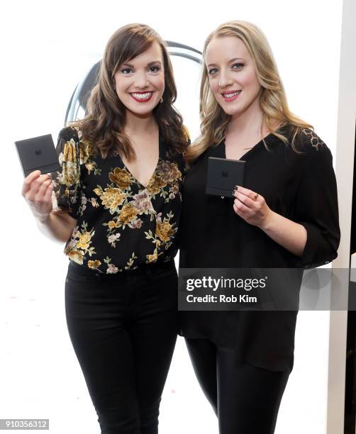 Actors Kara Lindsay and Abby Mueller attend the GRAMMY Gift Lounge during the 60th Annual GRAMMY Awards at Madison Square Garden on January 25, 2018...