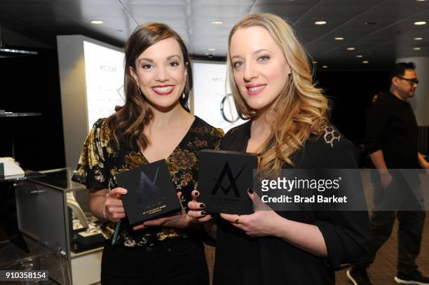 Kara Lindsay and Abby Mueller attend the GRAMMY Gift Lounge during the 60th Annual GRAMMY Awards at Madison Square Garden on January 25, 2018 in New...