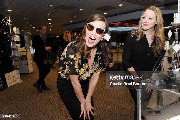 Kara Lindsay and Abby Mueller attend the GRAMMY Gift Lounge during the 60th Annual GRAMMY Awards at Madison Square Garden on January 25, 2018 in New...