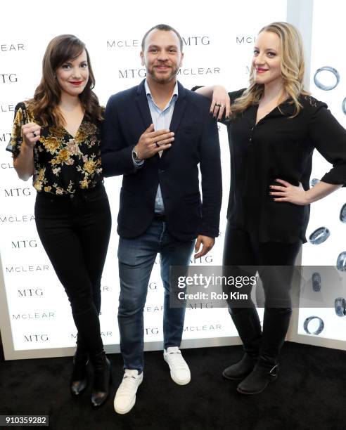 Actors Kara Lindsay and Abby Mueller attend the GRAMMY Gift Lounge during the 60th Annual GRAMMY Awards at Madison Square Garden on January 25, 2018...