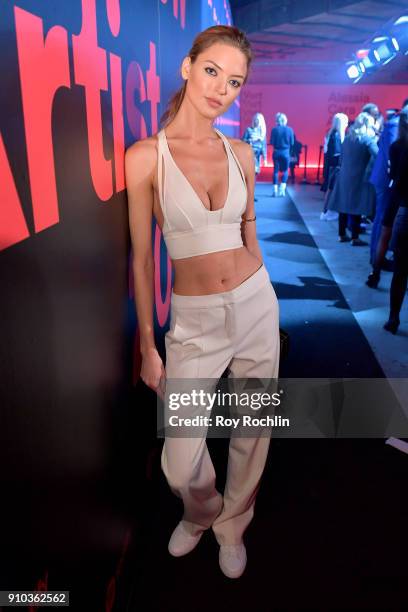 Model Martha Hunt attends "Spotify's Best New Artist Party" at Skylight Clarkson on January 25, 2018 in New York City.