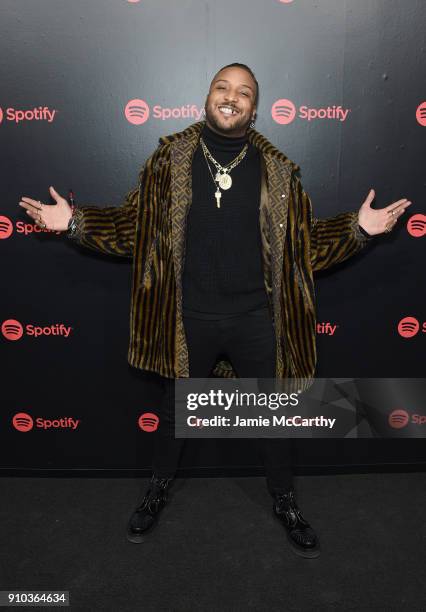 Musician Ro James attends "Spotify's Best New Artist Party" at Skylight Clarkson on January 25, 2018 in New York City.