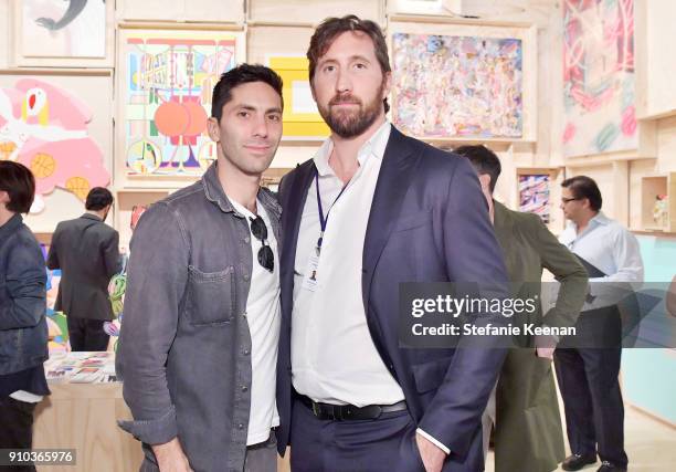 Nev Schulman and Ray Bulman at OPENING NIGHT | ART LOS ANGELES CONTEMPORARY, 9TH EDITION at Barkar Hangar on January 25, 2018 in Santa Monica,...