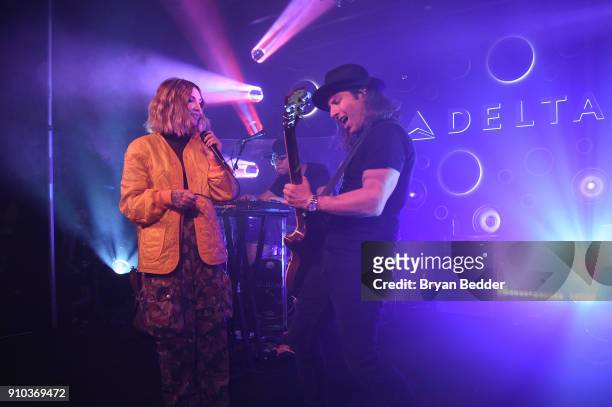 Julia Michaels performs onstage during Delta Air Lines, the Official Airline Partner of the GRAMMY Awards® and Supporter of First-Time Nominees...