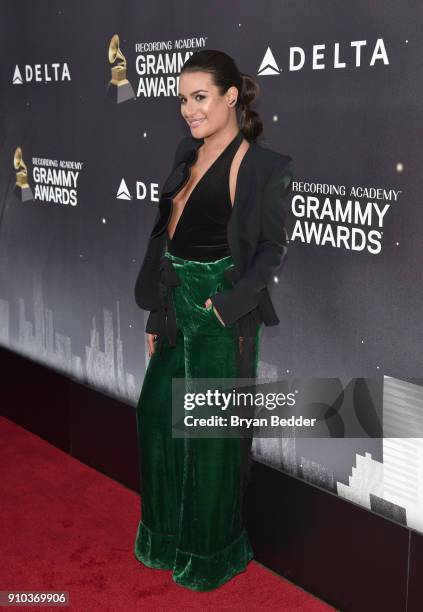 Lea Michele attends Delta Air Lines, the Official Airline Partner of the GRAMMY Awards® and Supporter of First-Time Nominees hosted a private...