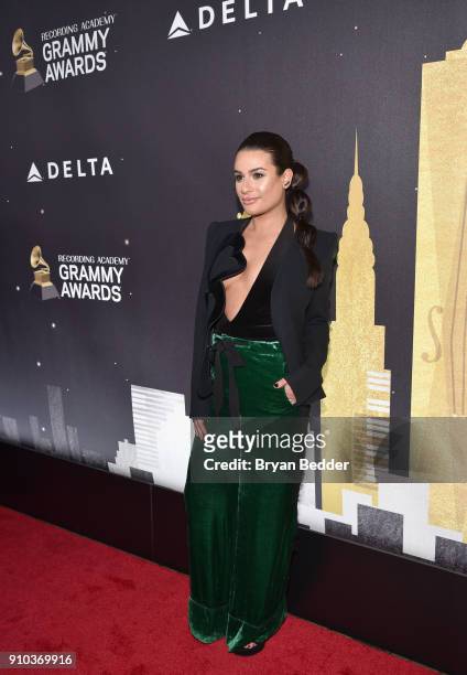 Lea Michele attends Delta Air Lines, the Official Airline Partner of the GRAMMY Awards® and Supporter of First-Time Nominees hosted a private...