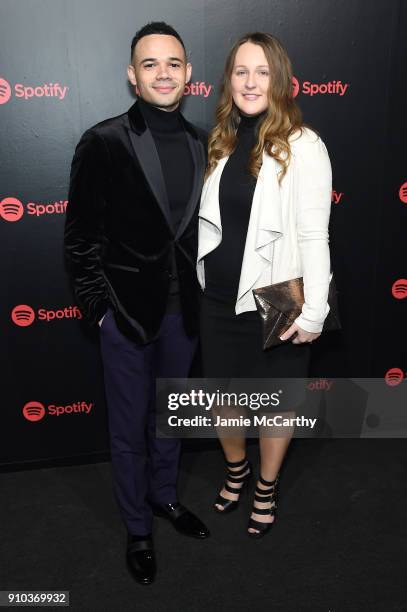 Troin Wells and Lorna Wells attend "Spotify's Best New Artist Party" at Skylight Clarkson on January 25, 2018 in New York City.