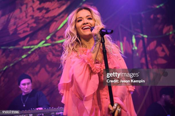 Rita Ora joins Absolut Lime to kick-off Grammy Awards weekend with the first live performance of her new song, "Proud" at the Absolut Open Mic...
