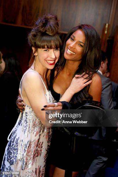 Kimbra and Ciara attend the Warner Music Group Pre-Grammy Party in association with V Magazine on January 25, 2018 in New York City.