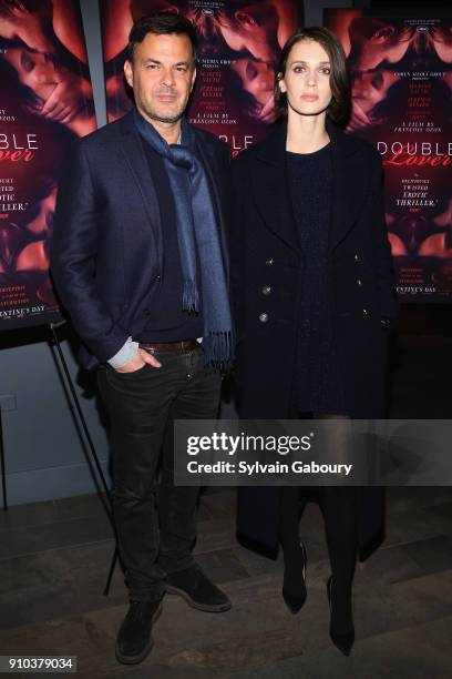 Francois Ozon and Marine Vacth attend Cohen Media Group with The Cinema Society host the New York Premiere of "Double Lover" at Quad Cinema on...