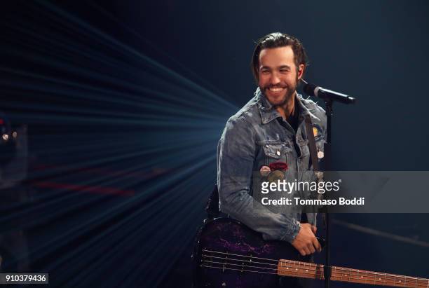 Fall Out Boy performs on stage at the iHeartRadio Album Release Party With Fall Out Boy at the iHeartRadio Theater Los Angeles on January 25, 2018 in...