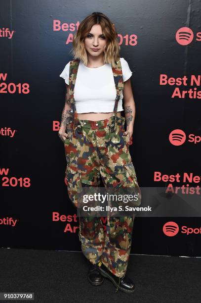 Julia Michaels attends "Spotify's Best New Artist Party" at Skylight Clarkson on January 25, 2018 in New York City.