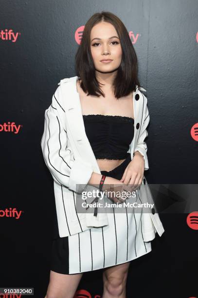 Actress Kelli Berglund attends "Spotify's Best New Artist Party" at Skylight Clarkson on January 25, 2018 in New York City.