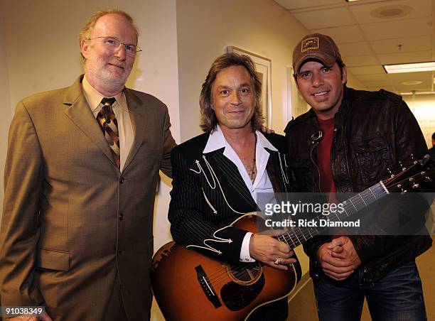 President John Grady, Singer/Songwriters Jim Lauderdale and Rodney Atkins backstage during the second annual ACM Honors at Schermerhorn Symphony...