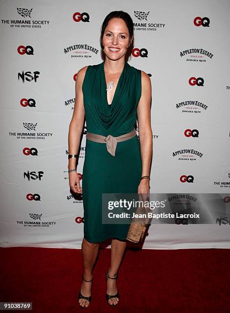 Jorja Fox arrives at the NSF, Humane Society, and GQ Magazine's benefit to stop puppy mills on September 22, 2009 in Los Angeles, California.