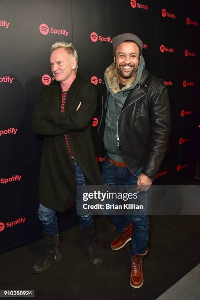 Shaggy and Sting attend the 2018 Spotify Best New Artists Party held at Skylight Clarkson Sq on January 25, 2018 in New York City.