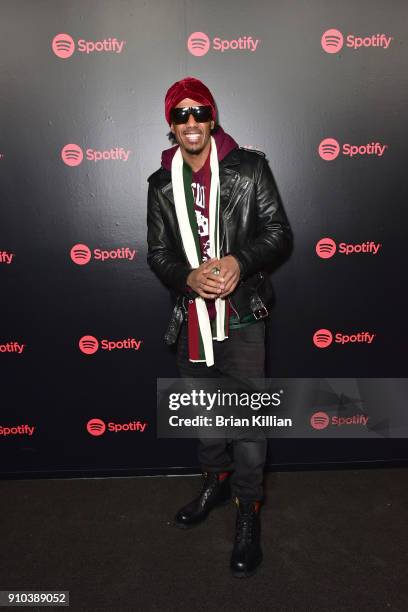 Nick Cannon attends the 2018 Spotify Best New Artists Party held at Skylight Clarkson Sq on January 25, 2018 in New York City.