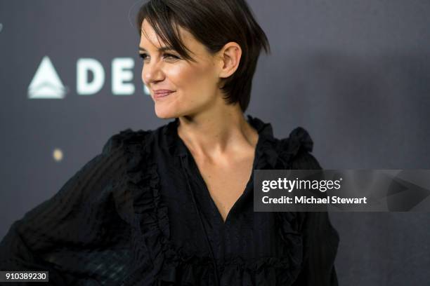 Katie Holmes attends the 2018 Delta Air Lines Grammy weekend celebration at The Bowery Hotel on January 25, 2018 in New York City.