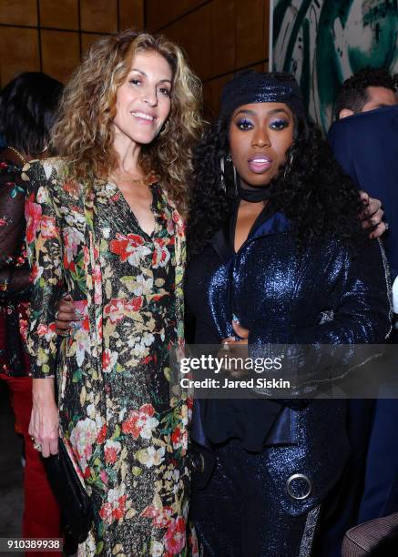 Chairman & COO Atlantic Records Group Julie Greenwald and Missy Elliott attend the Warner Music Group Pre-Grammy Party in association with V Magazine...