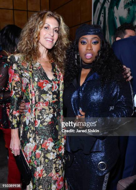 Chairman & COO Atlantic Records Group Julie Greenwald and Missy Elliott attend the Warner Music Group Pre-Grammy Party in association with V Magazine...