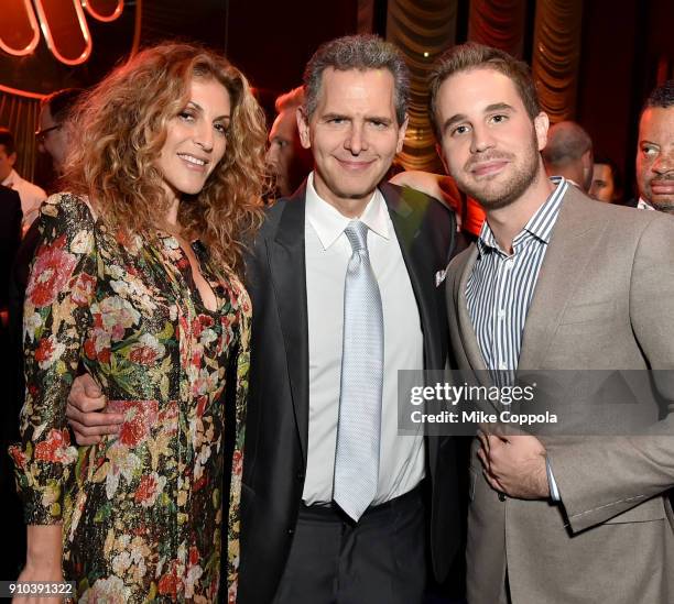 Chairman & COO Atlantic Records Group Julie Greenwald, Chairman & CEO Atlantic Records Group Craig Kallman, and Ben Platt attend the Warner Music...