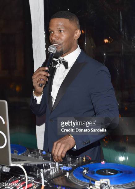 Jamie Foxx attends Learning Lab Ventures Gala in Partnership with NET-A-PORTER on January 25, 2018 in Beverly Hills, California.