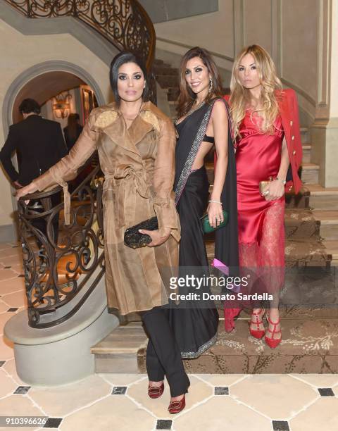 Rachel Roy, Priyanka Khanna and Erica Pelosini attend Learning Lab Ventures Gala in Partnership with NET-A-PORTER on January 25, 2018 in Beverly...